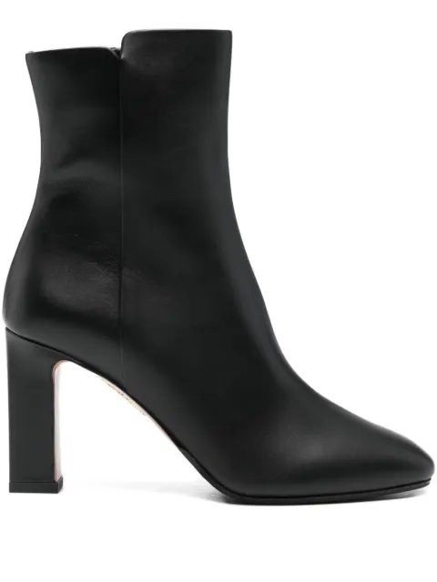 Aquazzura 지퍼 라운드 토 부츠 80mm