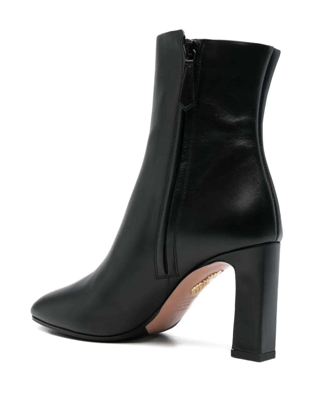 Aquazzura 80mm Zipped Round-toe Boots In Black
