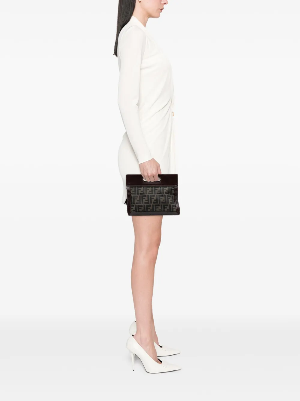 Fendi Pre-Owned 2000-2010 Mini Zucca Canvas Peekaboo Defender handbag | Pre-Owned | Image 2