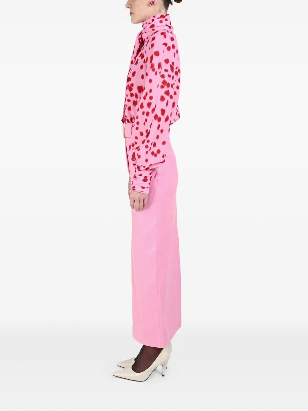 Rowen Rose Belted Skirt In Pink