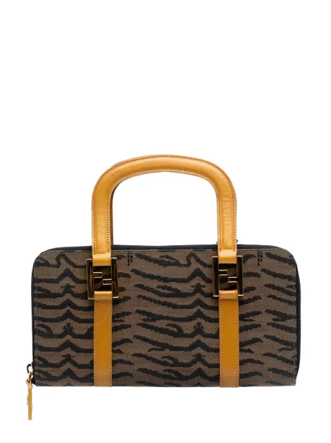 Fendi Pre-Owned 2000-2010 Zebra Print Canvas Twins handbag