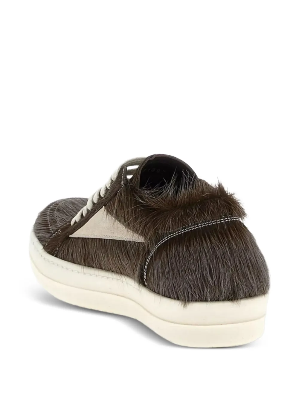 Rick Owens Leren sneakers met bont-applicatie Bruin