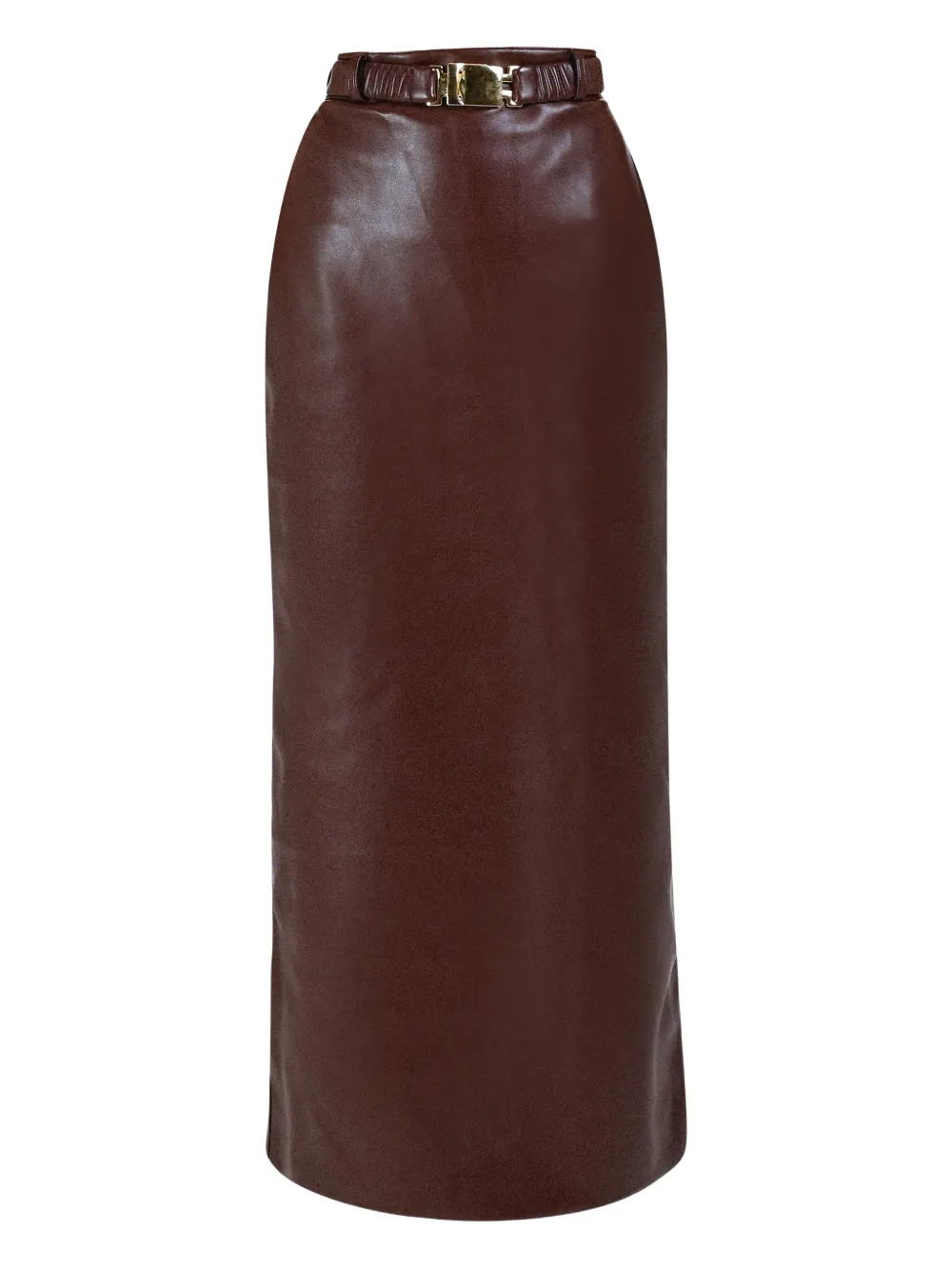 Rowen Rose Belted Skirt In Burgundy