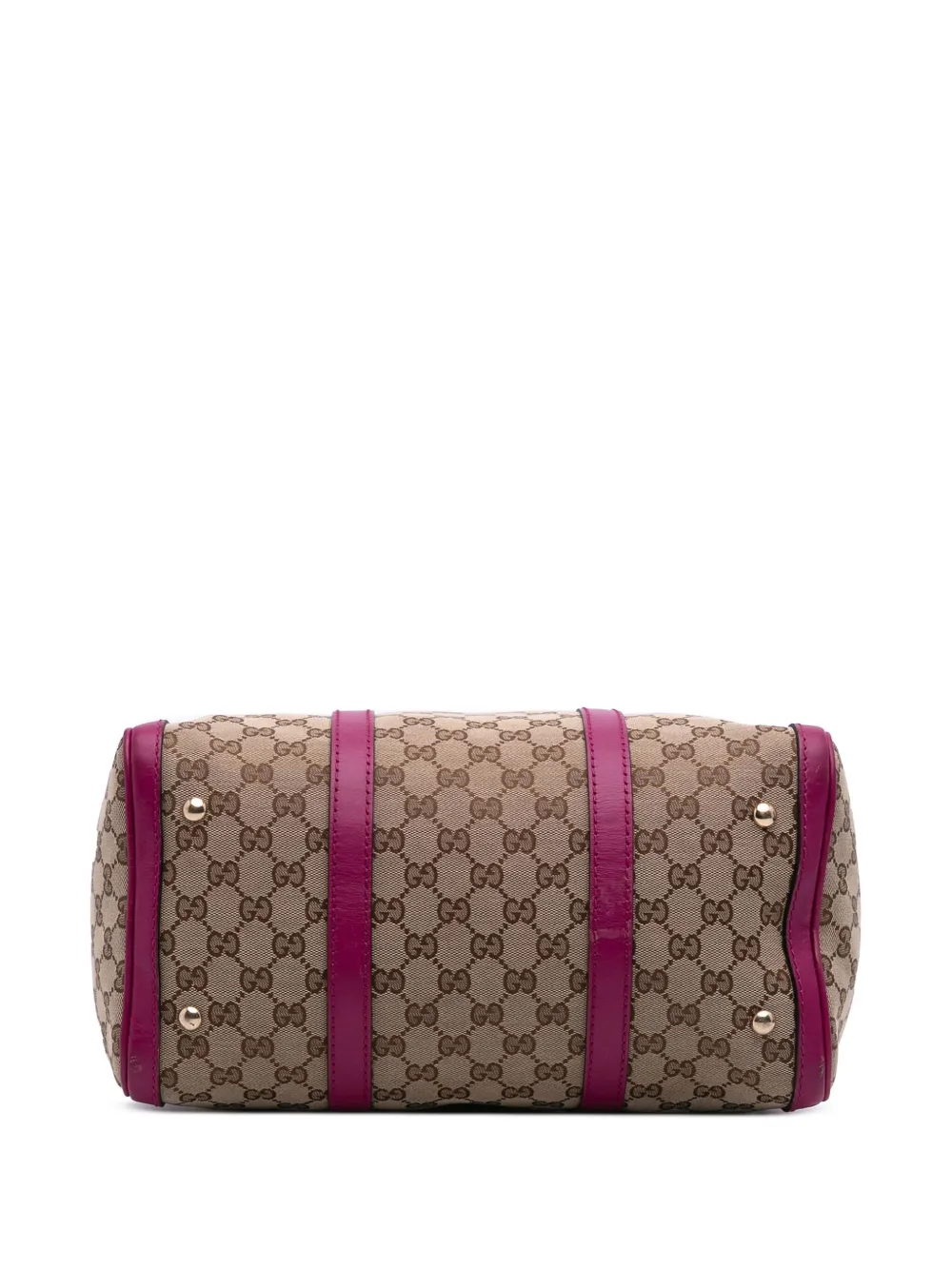 Pre-owned Gucci 2016-2025 Medium Gg Canvas Joy Boston Bag Satchel In Brown