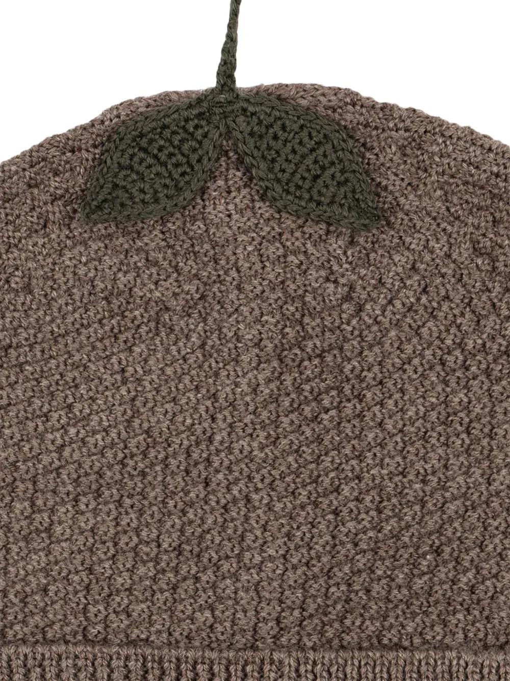 Konges Sløjd Muts met bladerdetail Bruin