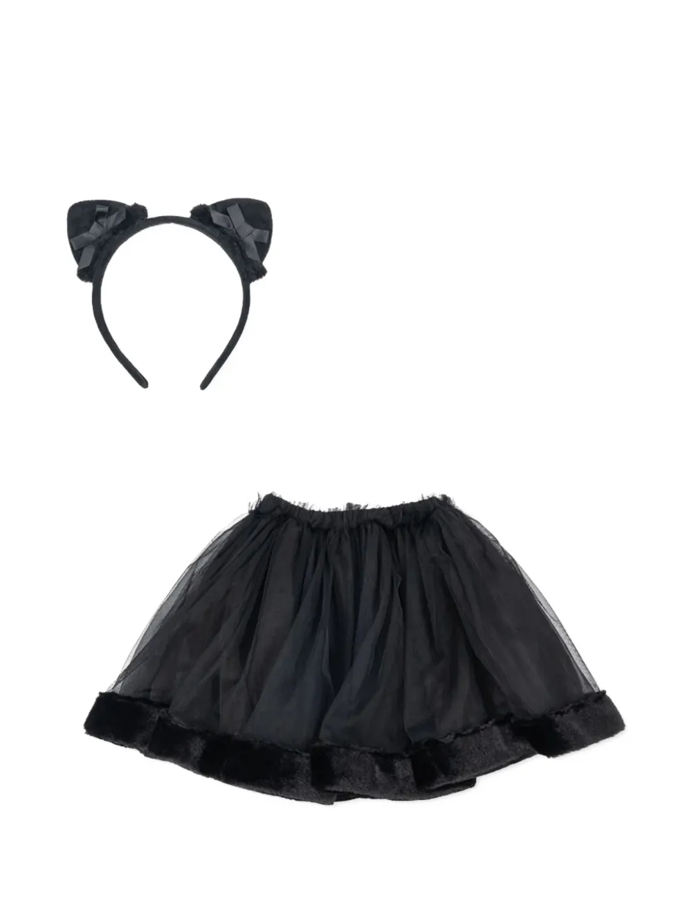 Konges Sløjd faux-fur trim tulle skirt costume | Black | Image 1