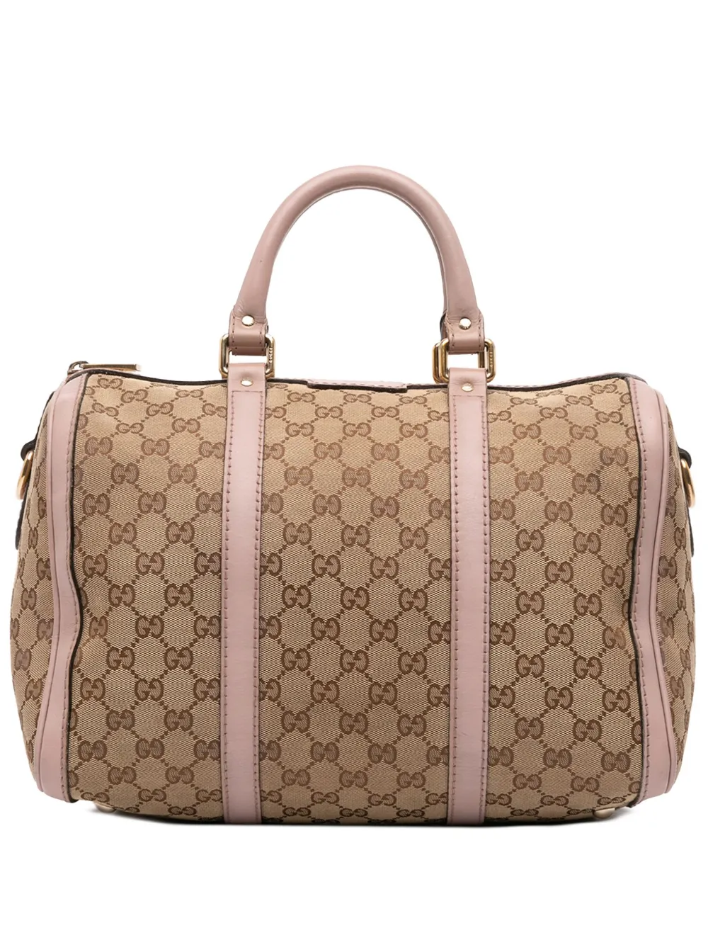 Pre-owned Gucci 2016-2025 Medium Gg Canvas Joy Boston Bag Satchel In Pink