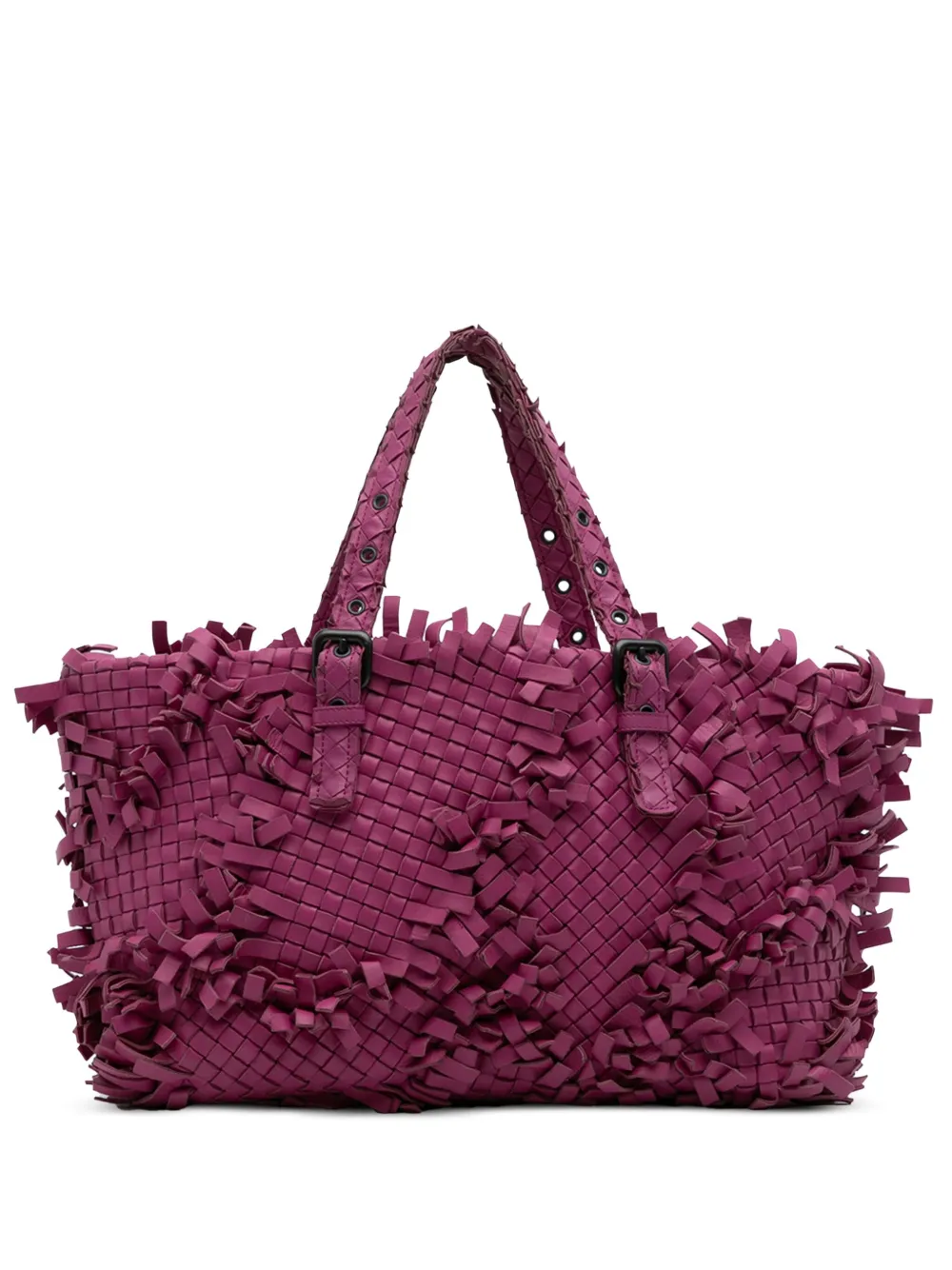 Bottega Veneta Pre-Owned 2011 Nappa Intrecciato Patchwork Lido Fringe tote bag - Viola