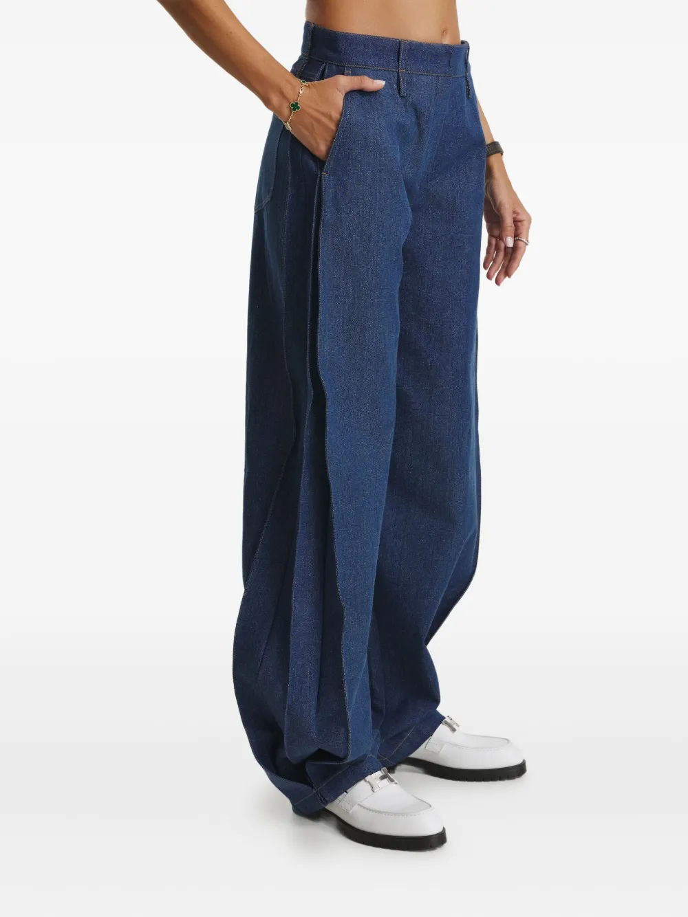 Cuanna Seam-detail Jeans In Blue