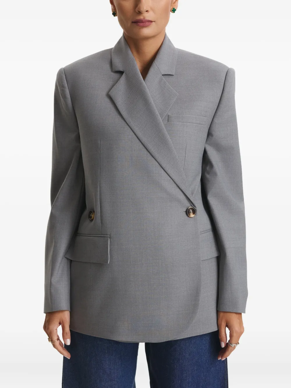 Cuanna Lima Double-breasted Blazer In Gray