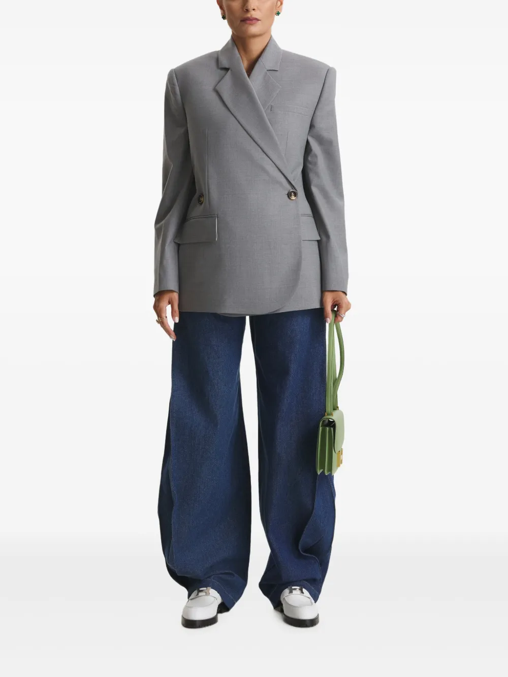 Cuanna Lima Double-breasted Blazer In Gray