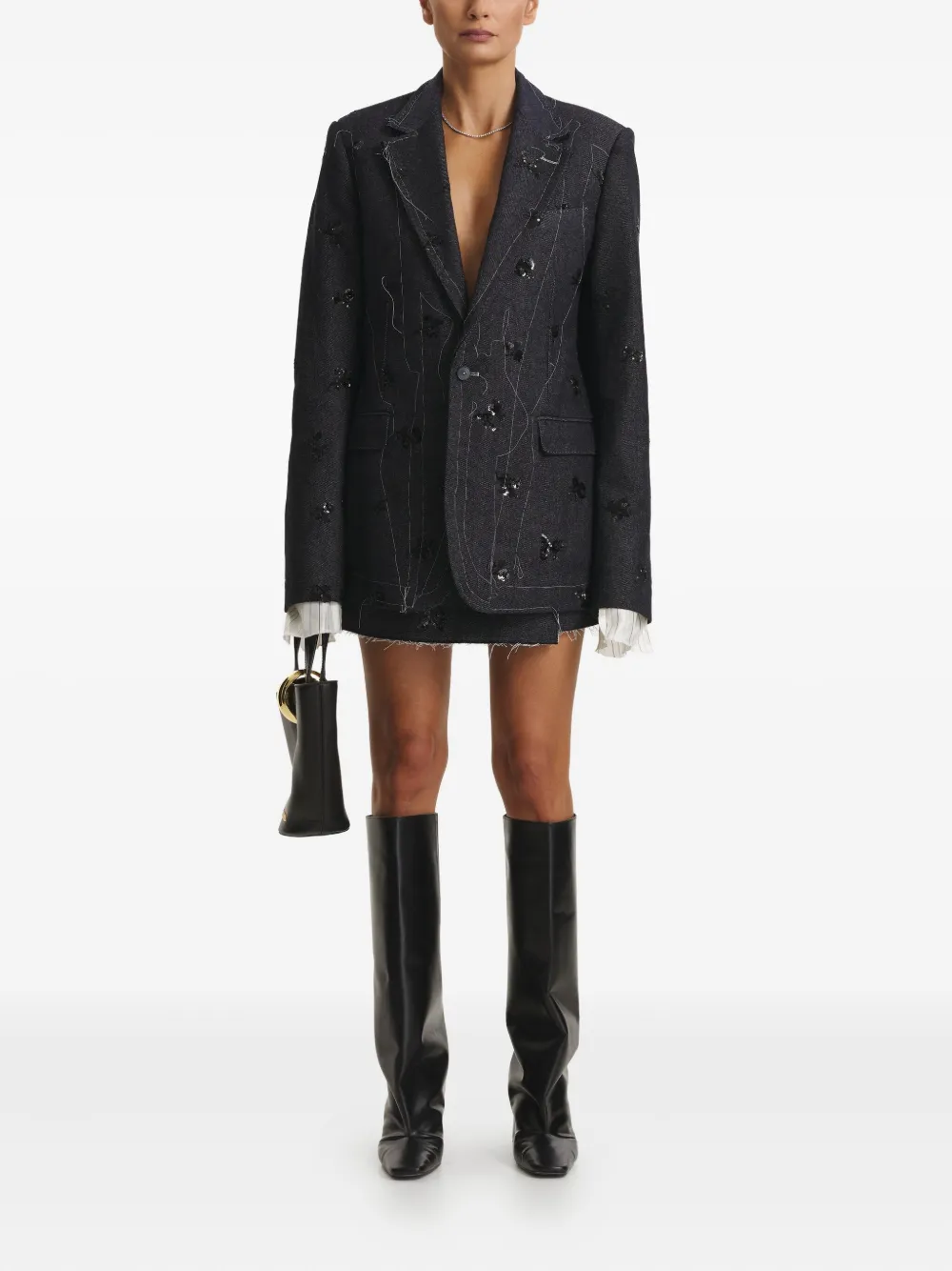 Cuanna Sequin-embellished Blazer In Blue