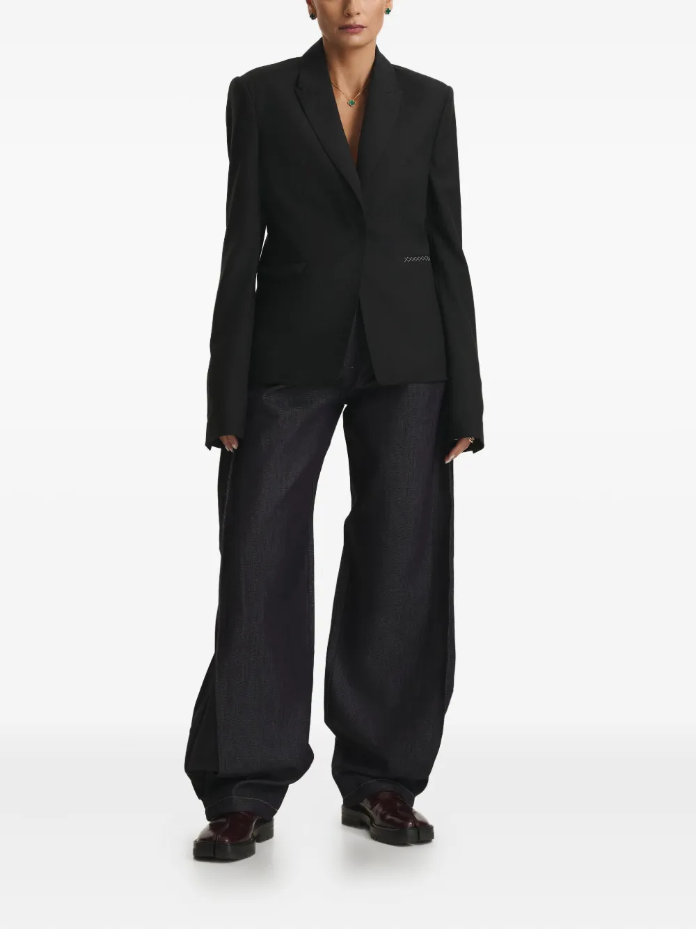Cuanna Stitch-detail Blazer In Blue