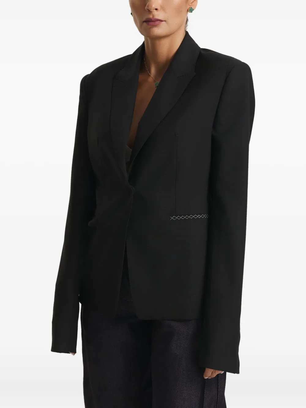 Cuanna Stitch-detail Blazer In Blue