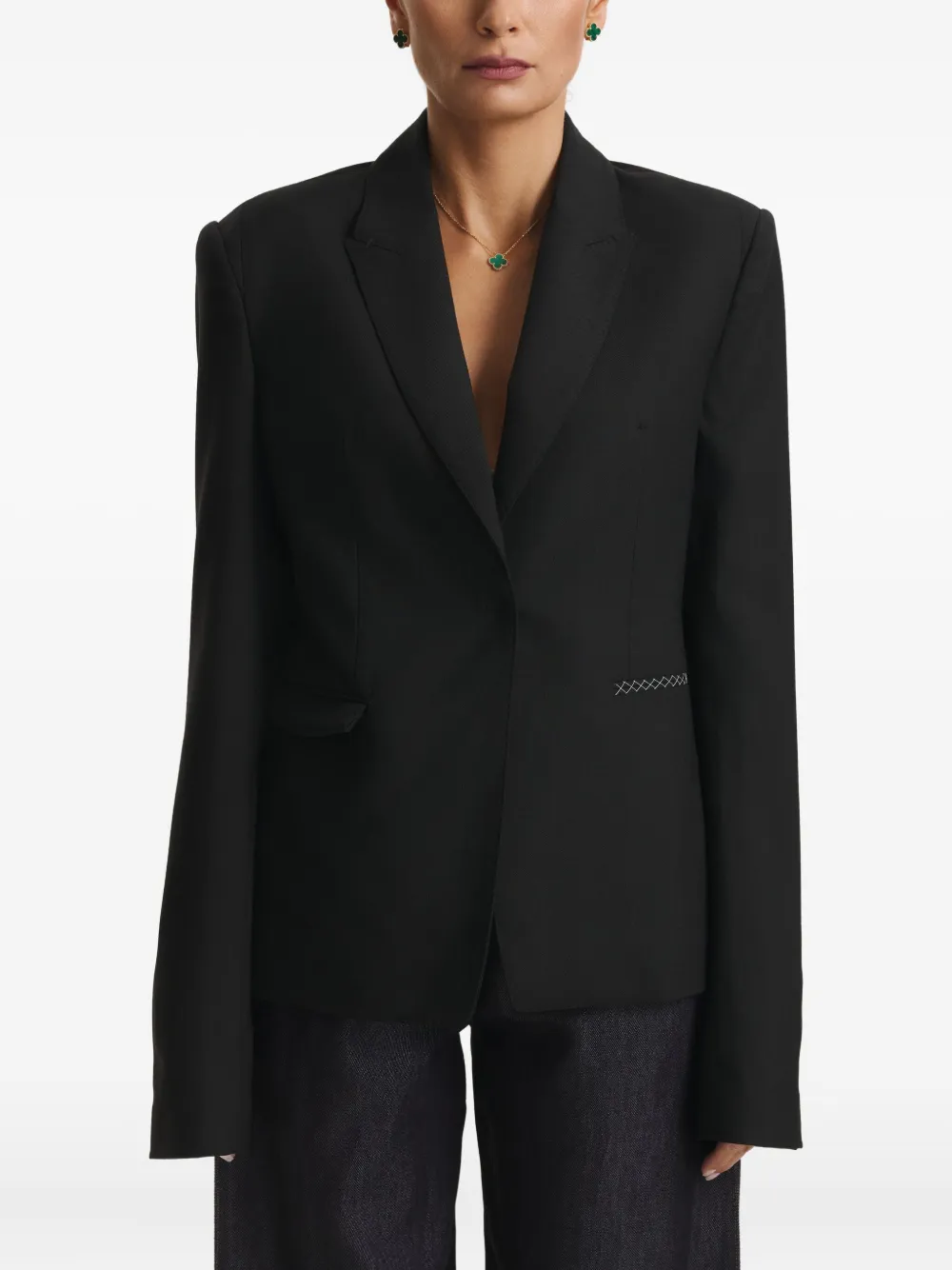 Cuanna Stitch-detail Blazer In Blue