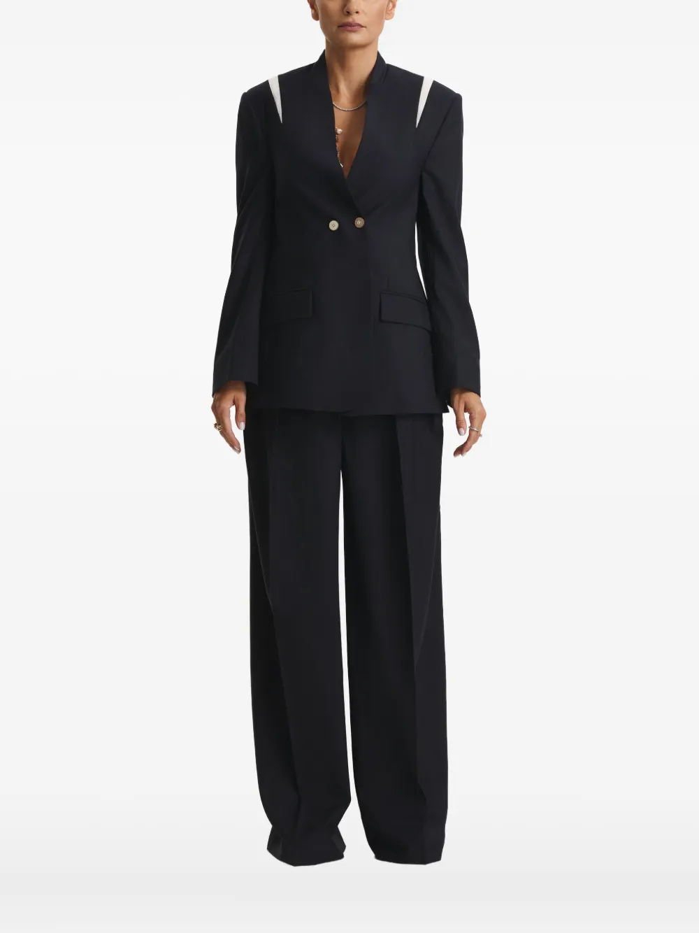 Cuanna Double-breasted Fitted Jacket In Blue