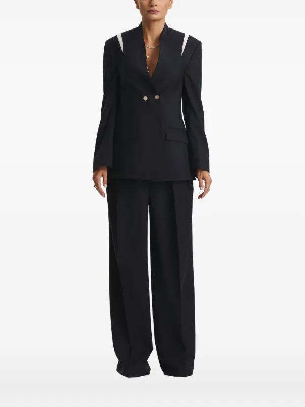 Cuanna Fitted Double-Breasted Jacket - Blue