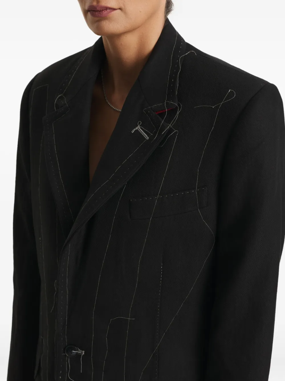 Cuanna Avva Stitch-detail Blazer In Black