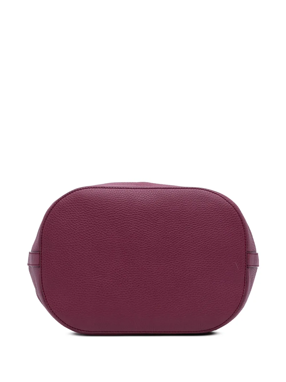 Pre-owned Gucci 2016-2025 Pebbled Calfskin Miss Bamboo Bucket Bag In Purple