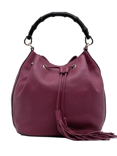 Gucci Pre-Owned 2016-2025 Pebbled Calfskin Miss Bamboo bucket bag