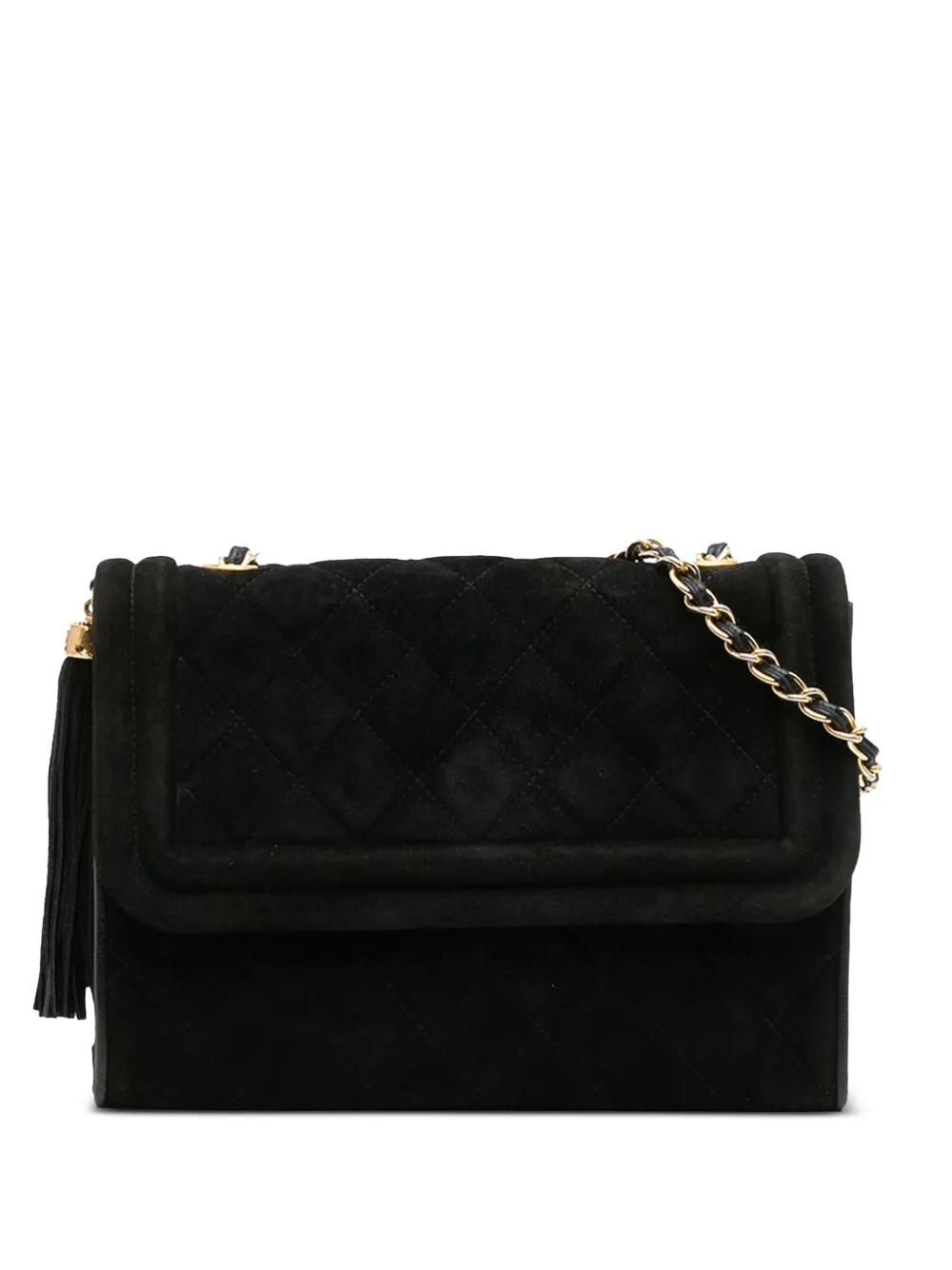 CHANEL Pre-Owned 1989-1991 キルティング タッセル フラップ ショルダーバッグ - ブラック