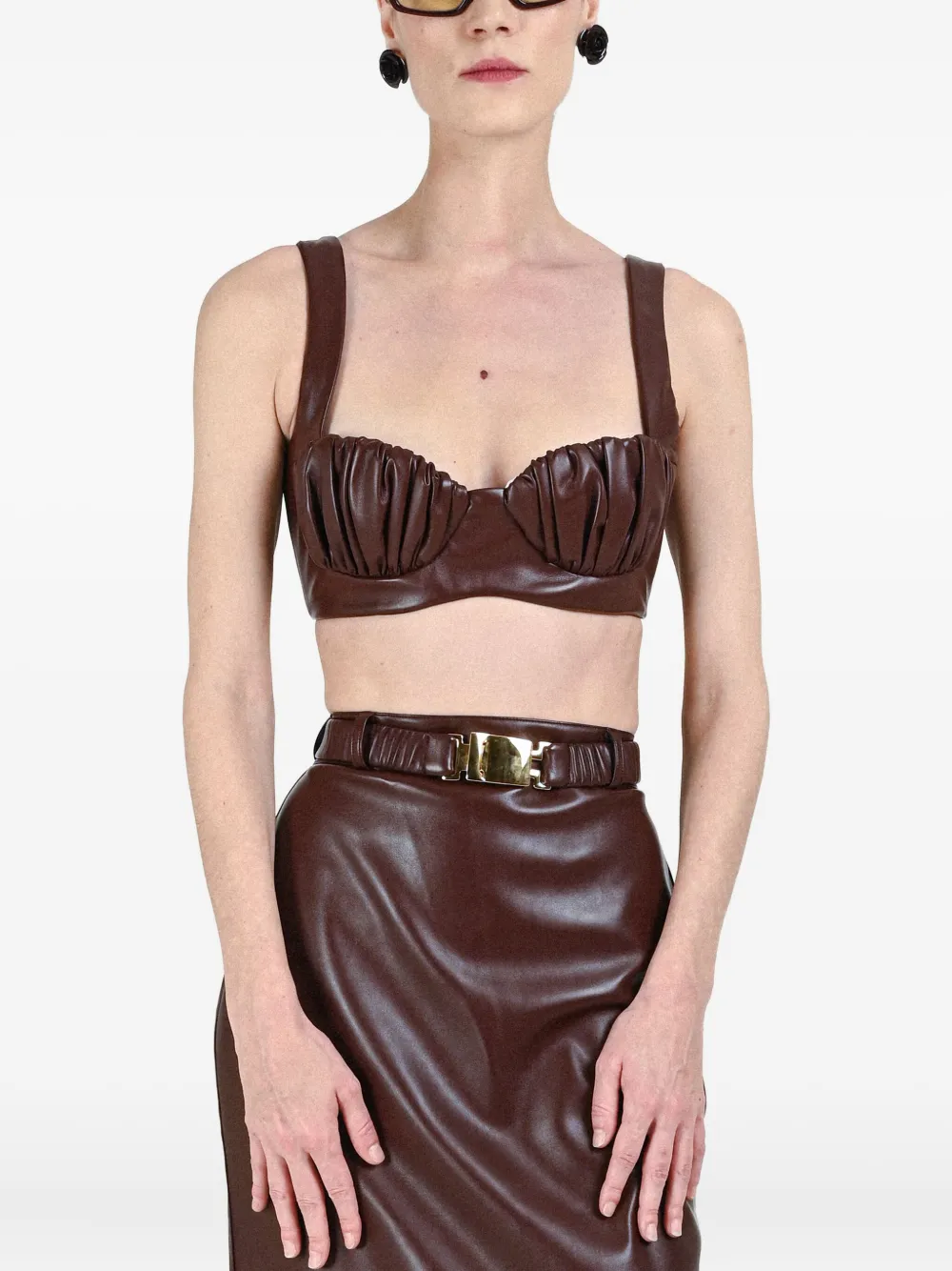 Rowen Rose gathered cup bra | Brown | Image 1