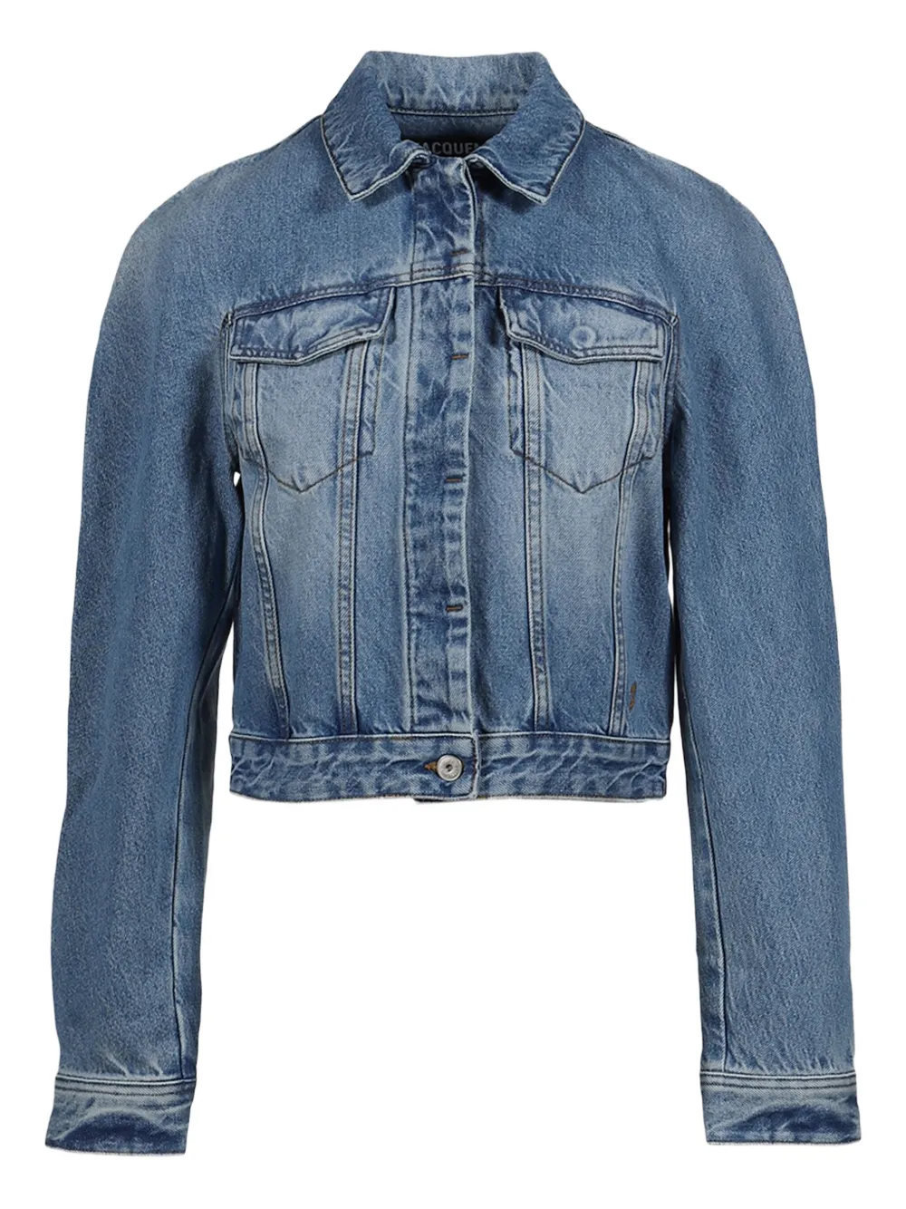 Jacquemus La Veste De-nimes Ovalo Puffer Jackets Light Blue