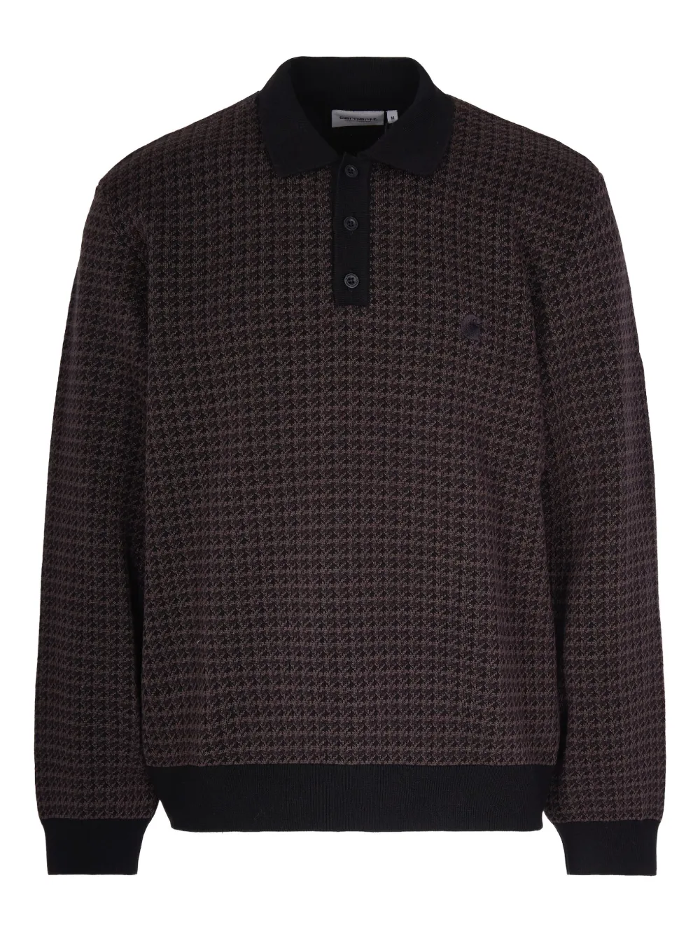 Carhartt WIP playera tipo polo con motivo pied de poule | marrón | Image 1