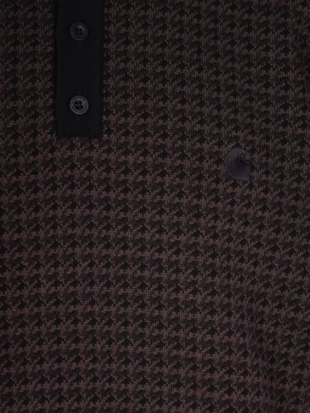 Carhartt WIP Poloshirt met pied-de-poule print Bruin