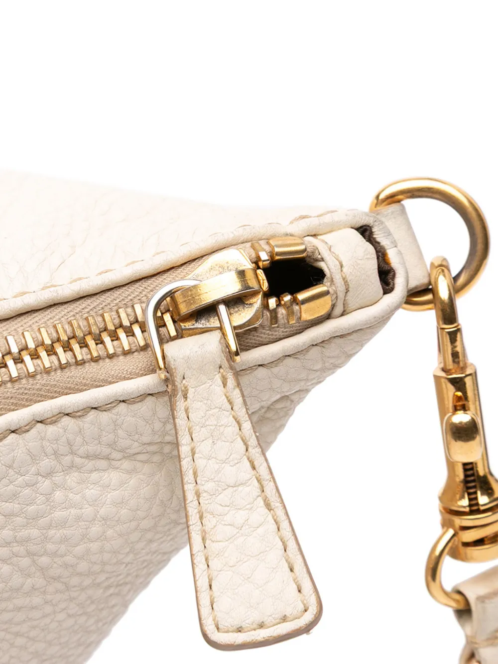 Pre-owned Miu Miu 2010 Vitello Phenix Satchel In White