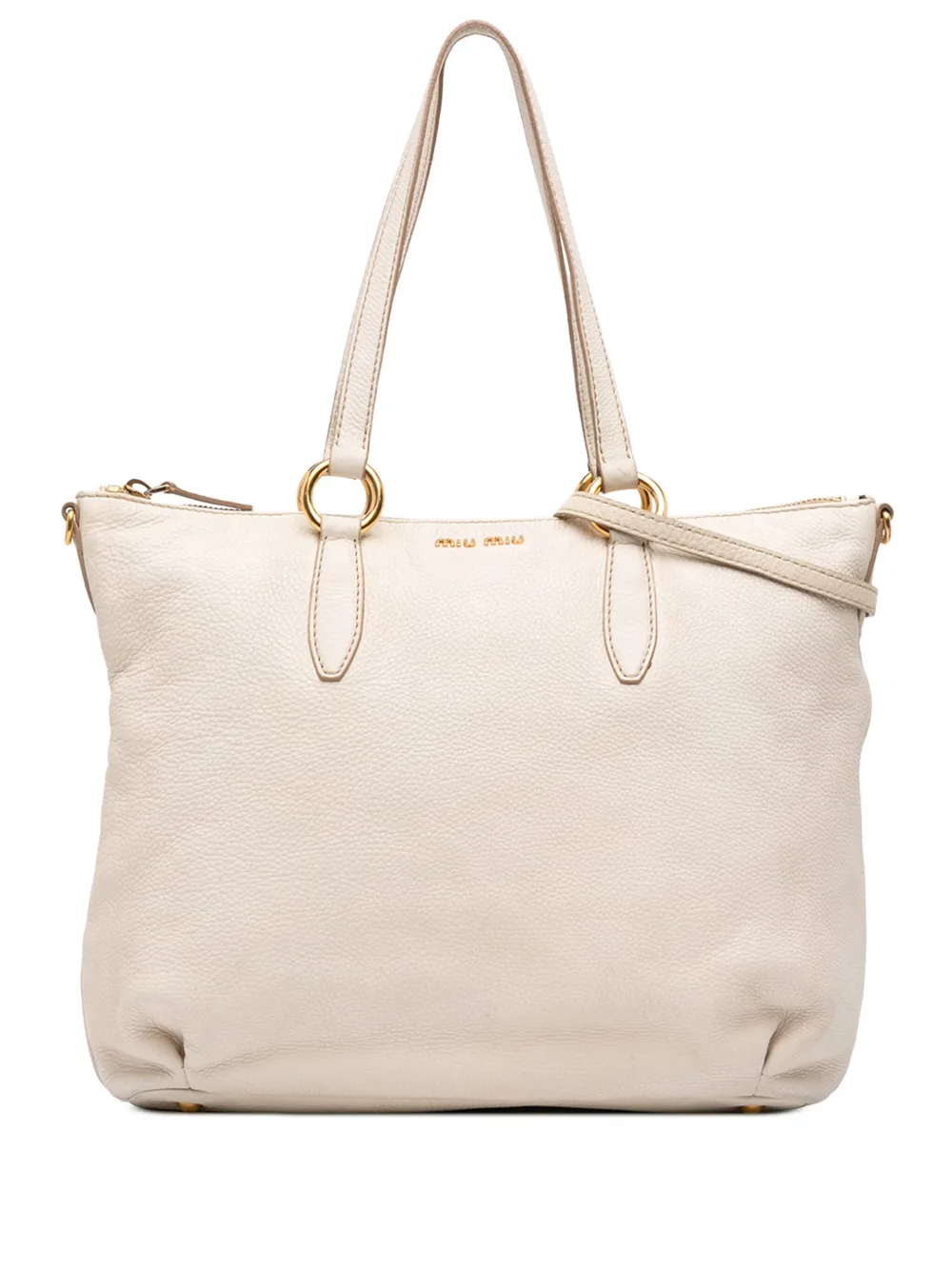 Pre-owned Miu Miu 2010 Vitello Phenix Satchel In White