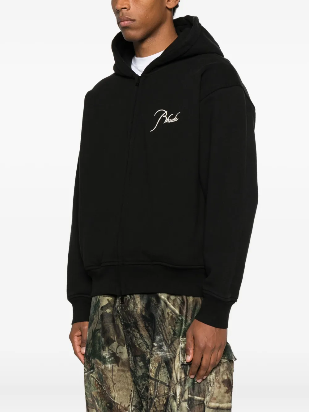 RHUDE Hoodie met geborduurd logo Zwart