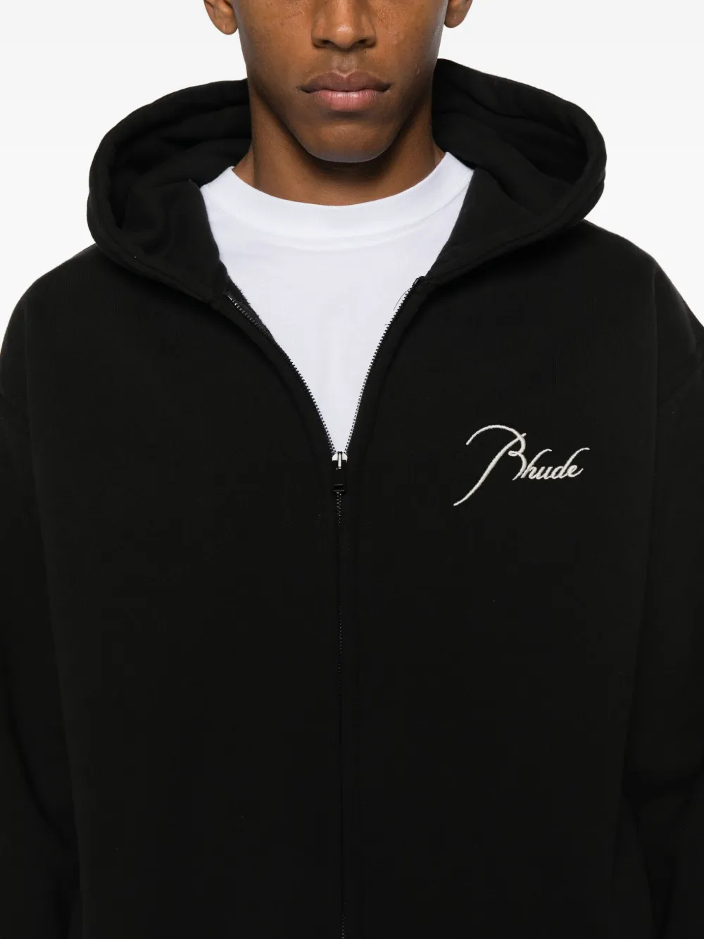 RHUDE Hoodie met geborduurd logo Zwart