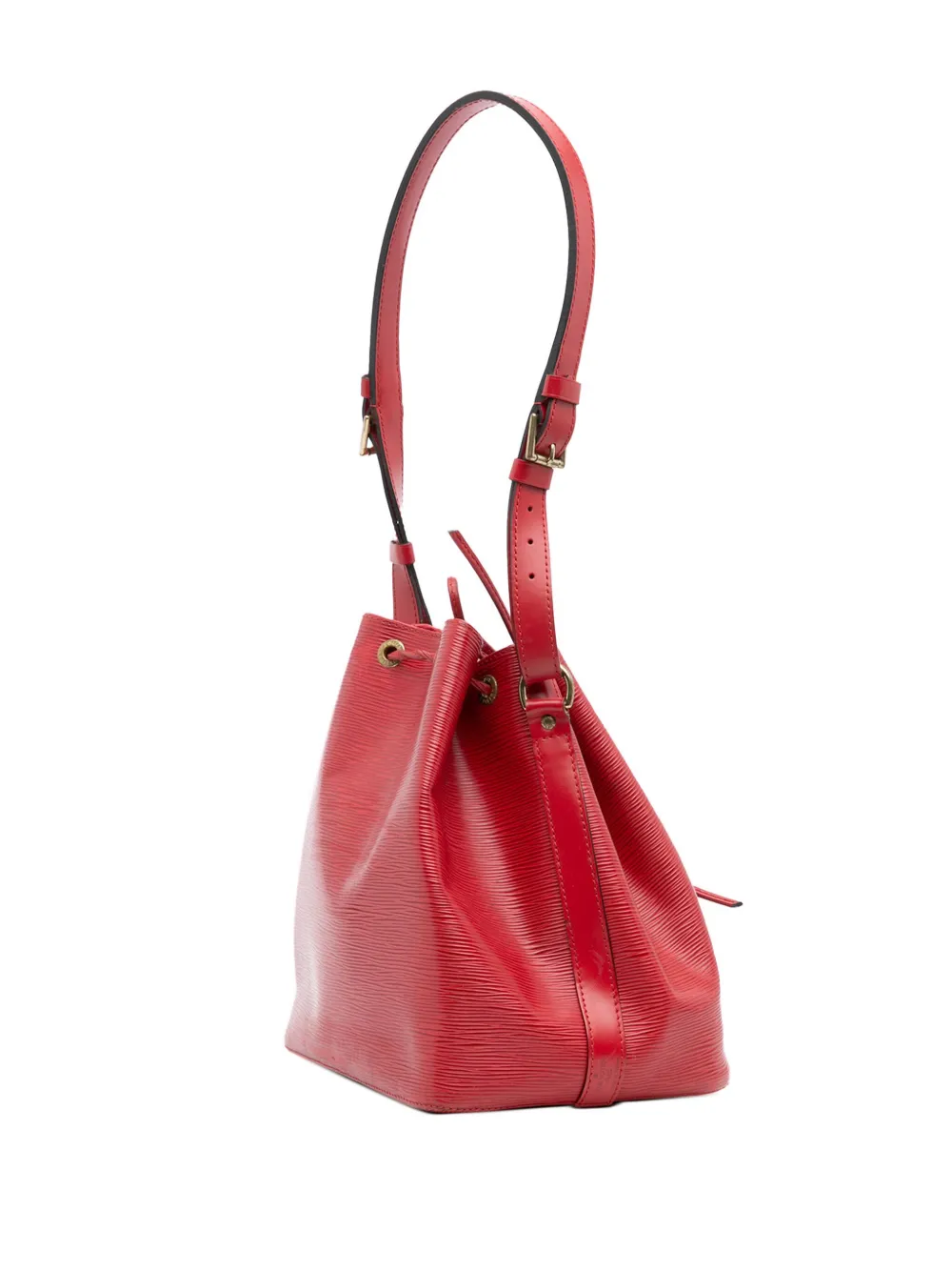Pre-owned Louis Vuitton 1995 Epi Petit Noe Bucket Bag In Red