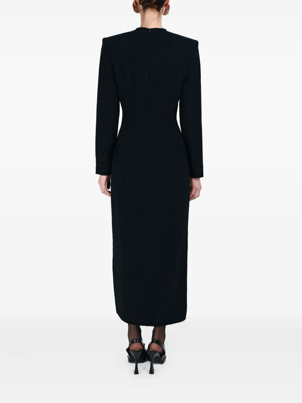 Rowen Rose Bow-detail Long Dress In Black