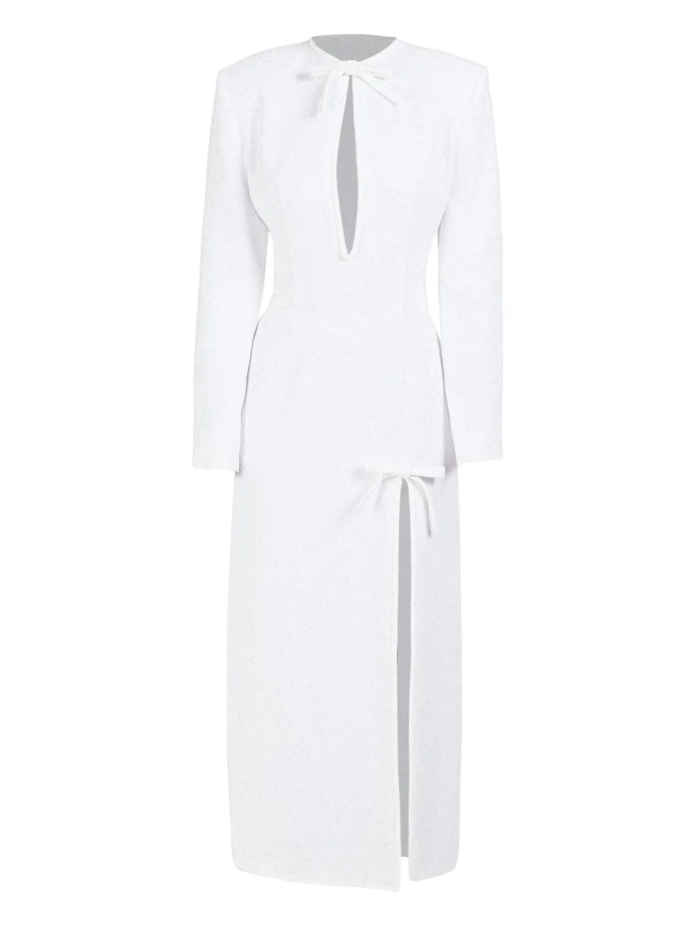 Rowen Rose Bow-detail Long Dress In White
