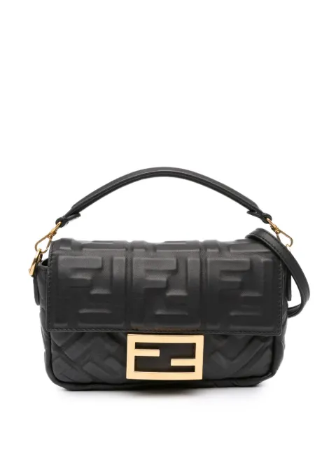 Fendi Pre-Owned bolsa satchel Baguette mini de piel con motivo Zucca en relieve 2010-2025