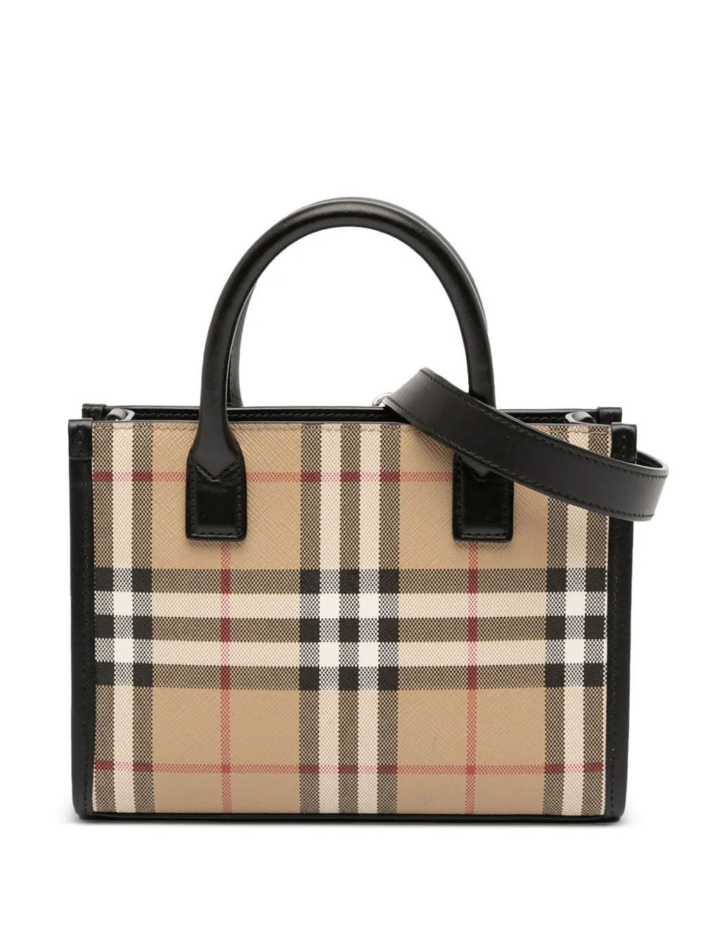Burberry Pre-Owned 2018-2025 Mini House Check Coated Canvas Denny Tote satchel | Brown | Image 1