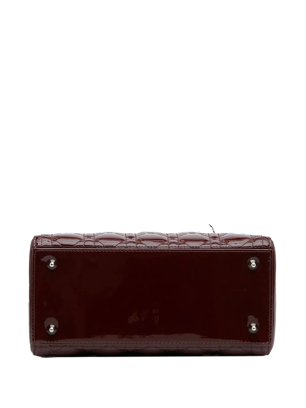 DIOR Pre-owned 2011 Medium Patent Cannage Lady Satchel In Red