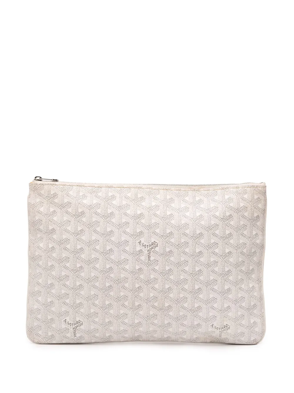 Pre-owned Goyard 2017 Ine Senat Mm Clutch Bag In White