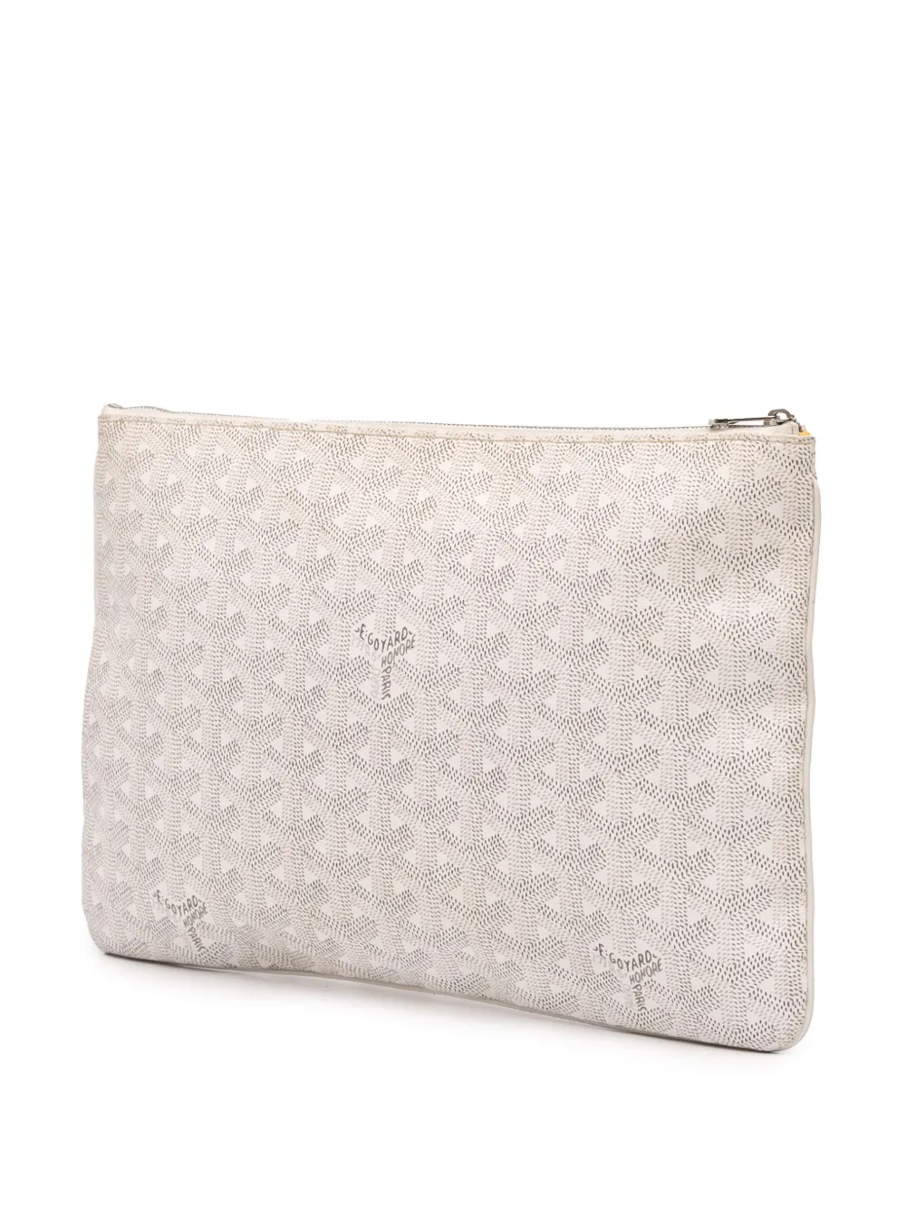 Pre-owned Goyard 2017 Ine Senat Mm Clutch Bag In White