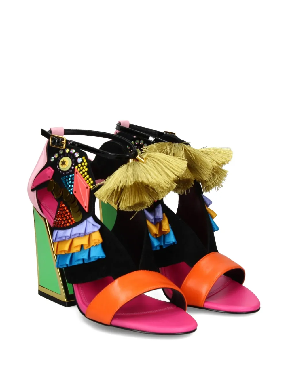 Kat Maconie 105 mm Aya verfraaide sandalen met kwastje Roze