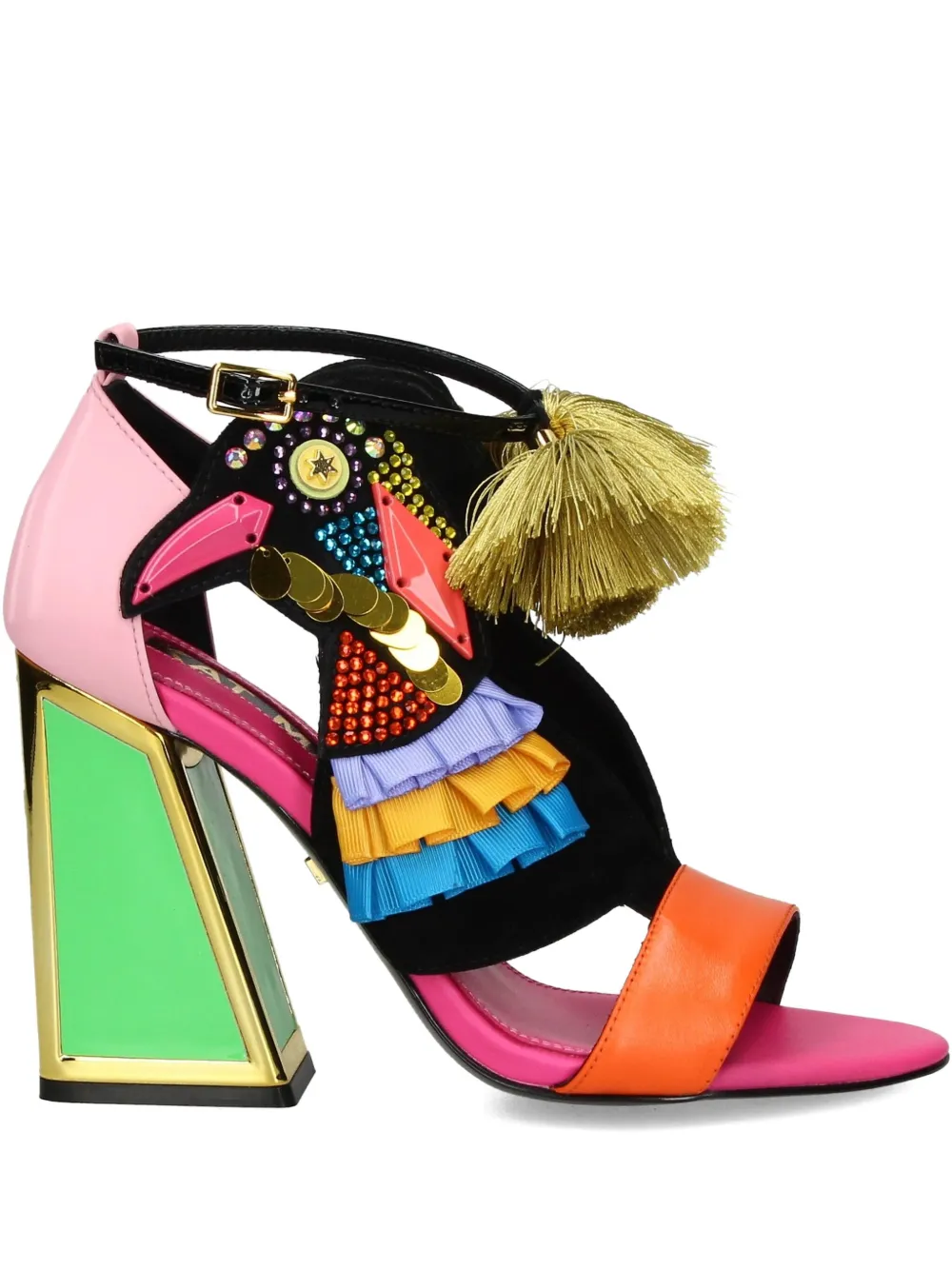 Kat Maconie 105 mm Aya verfraaide sandalen met kwastje Roze