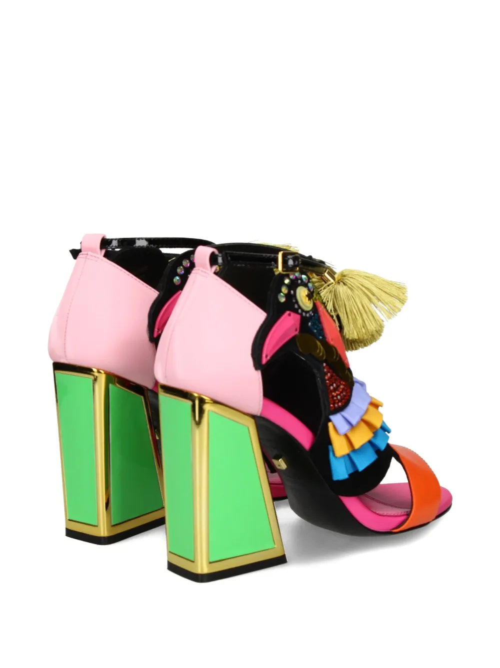 Kat Maconie 105 mm Aya verfraaide sandalen met kwastje Roze