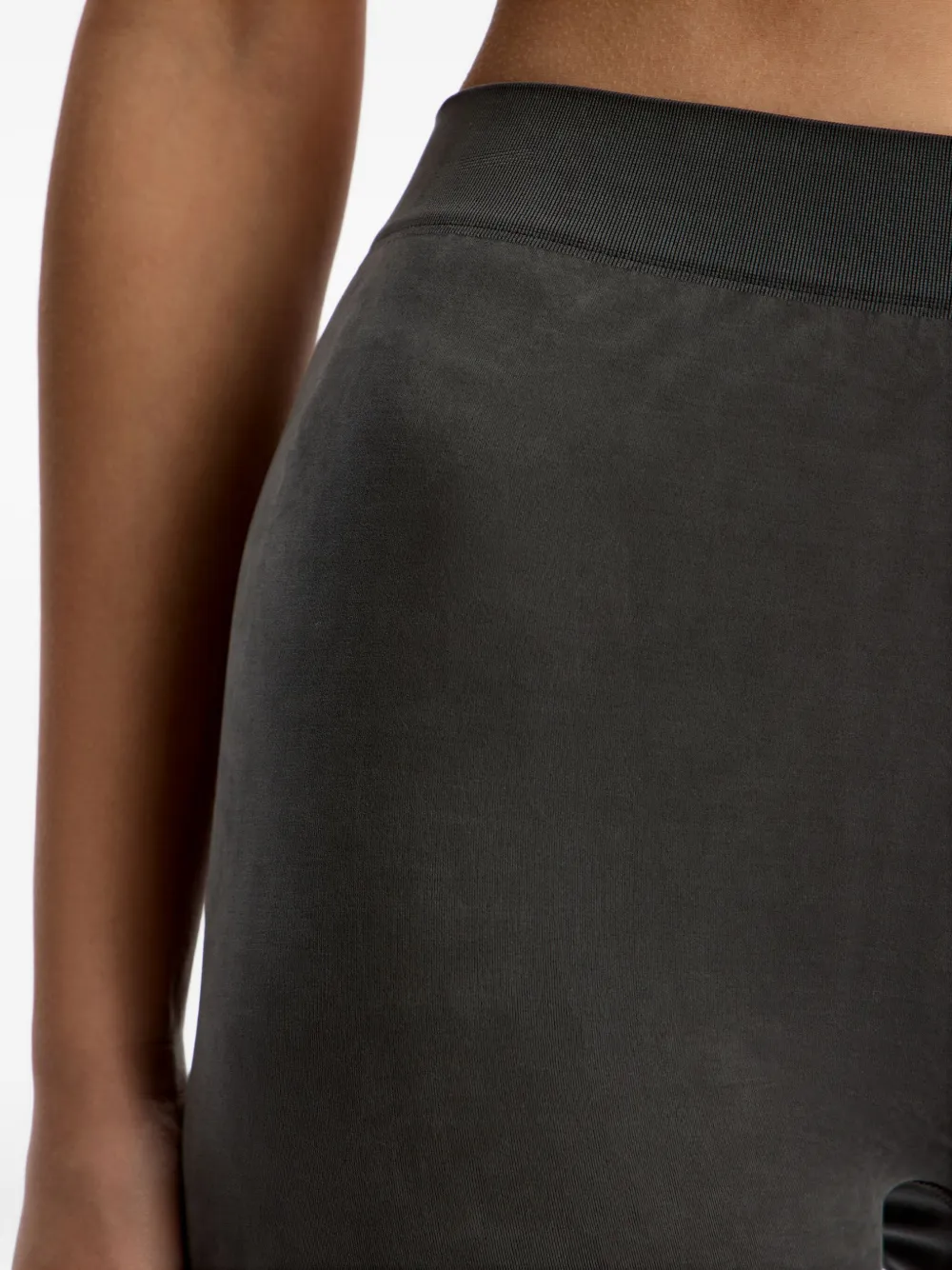 12 Storeez Ribbed-waistband Leggings In Gray