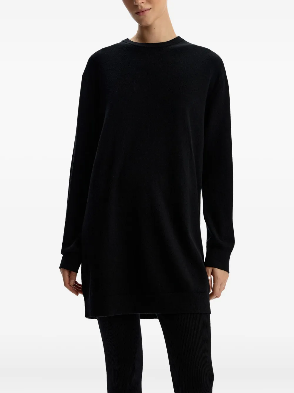 12 STOREEZ Midi-jurk van merinowol Zwart