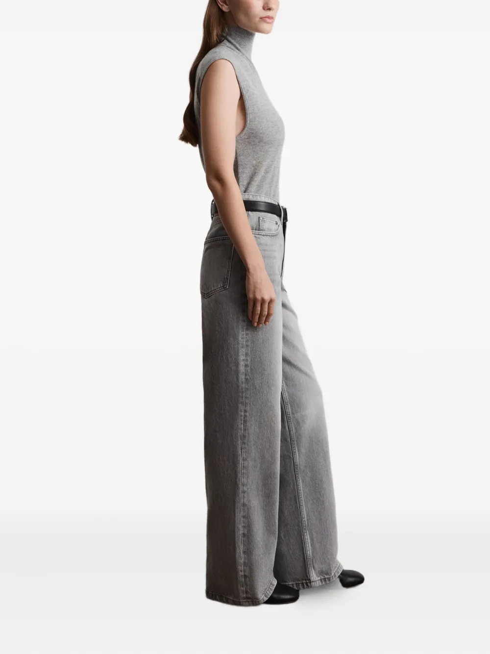 12 STOREEZ 415 jeans met wijde pijpen Grijs