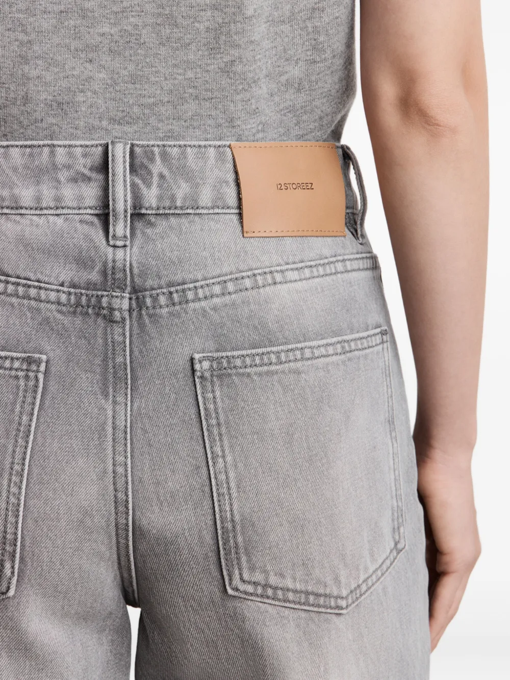 12 STOREEZ 415 jeans met wijde pijpen Grijs