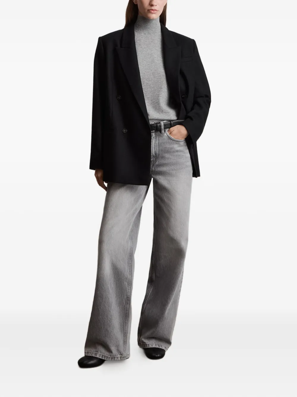 12 STOREEZ 415 jeans met wijde pijpen - Grijs