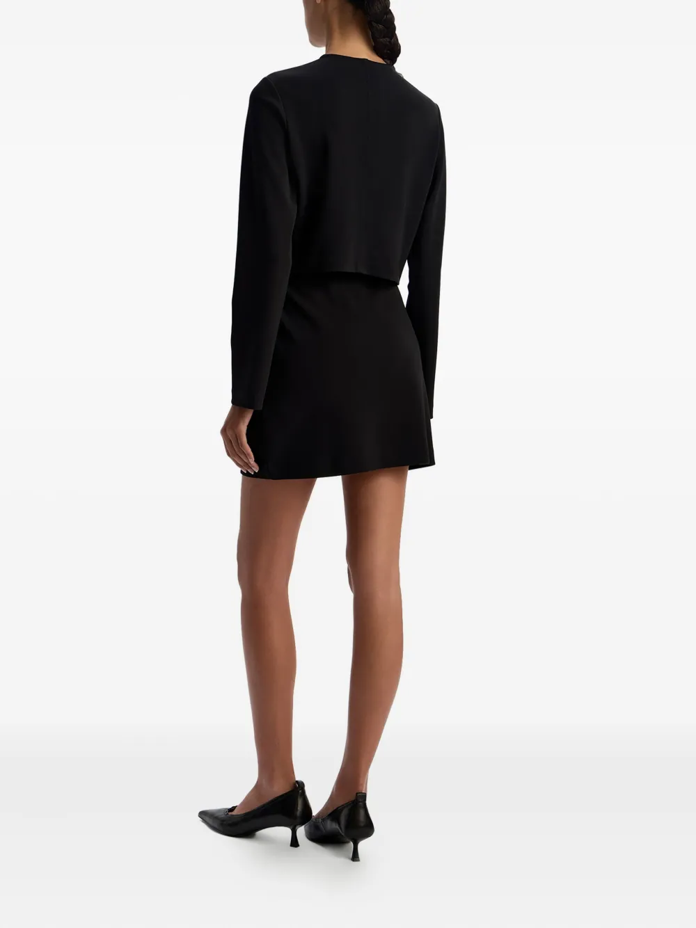 12 STOREEZ Mini-rok van crêpe Zwart